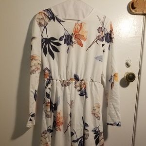 White long sleeved summer floral dress